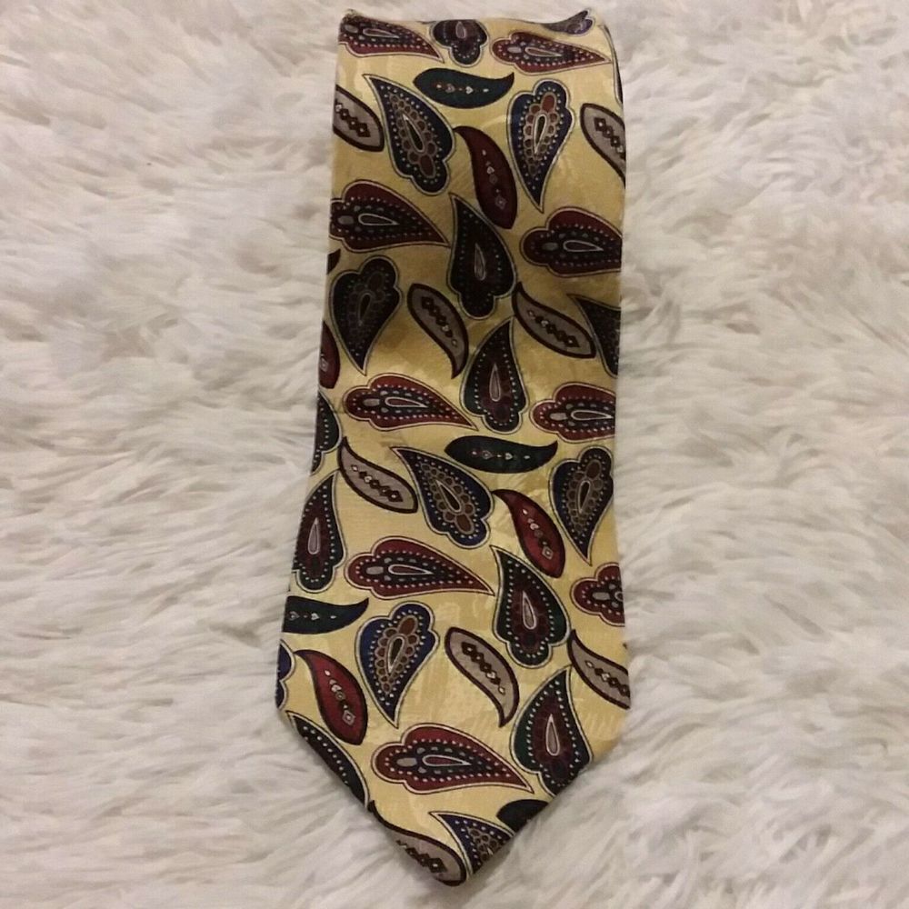 LANDS' END Silk TIE Necktie Paisley‎ Neckwear